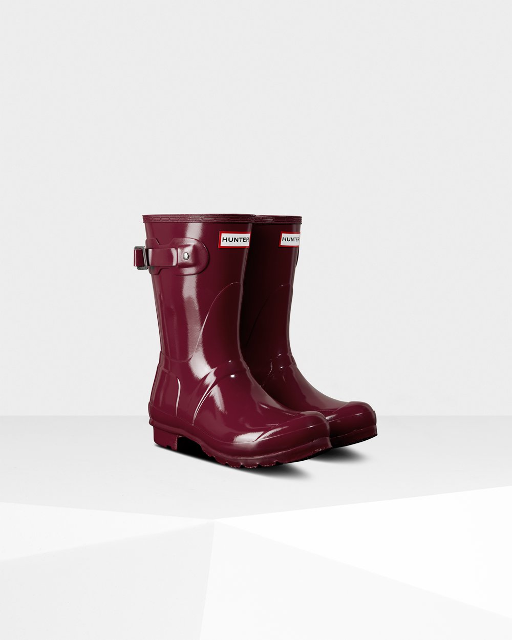 Botas de Lluvia Cortas Hunter Mujer - Original Gloss - Rojos - ZJOBHYQ-40